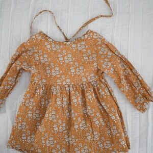 Mustard Floral Smocked Waist Sundress